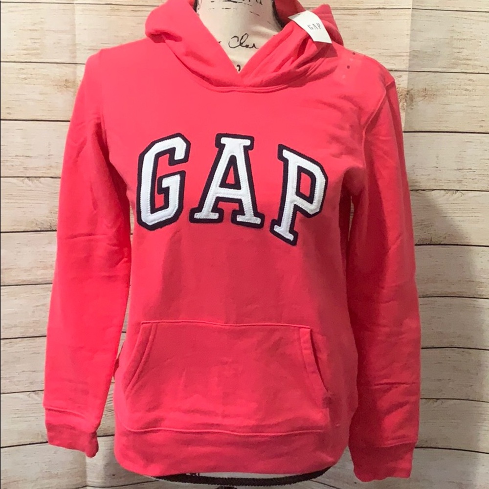 Hot Pink Gap Logo Fleece Pullover Hoodie